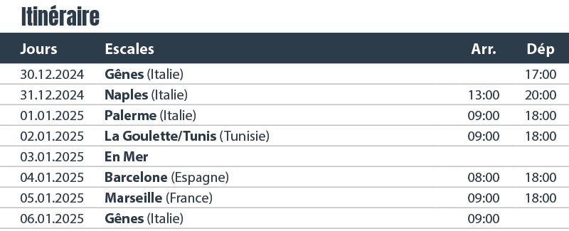 RH471_Festtags-Kreuzfahrt MSC Fantasia_Reiseroute_FR Croisière de fêtes MSC Fantasia 16